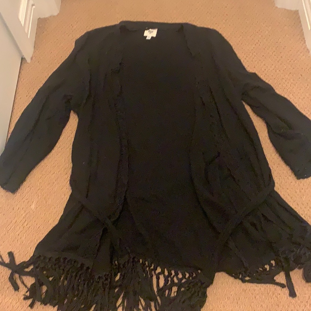 Crochet tasseled kimono/dress